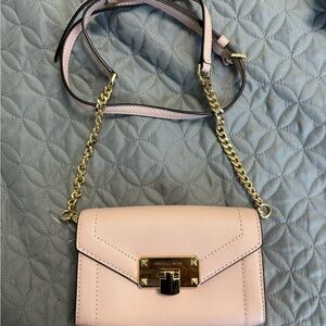Michael Kors Blush Crossbody Bag with Gold Chain